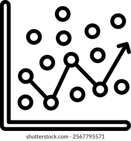 Regression Analysis Vector Lineal Icon On White Background.