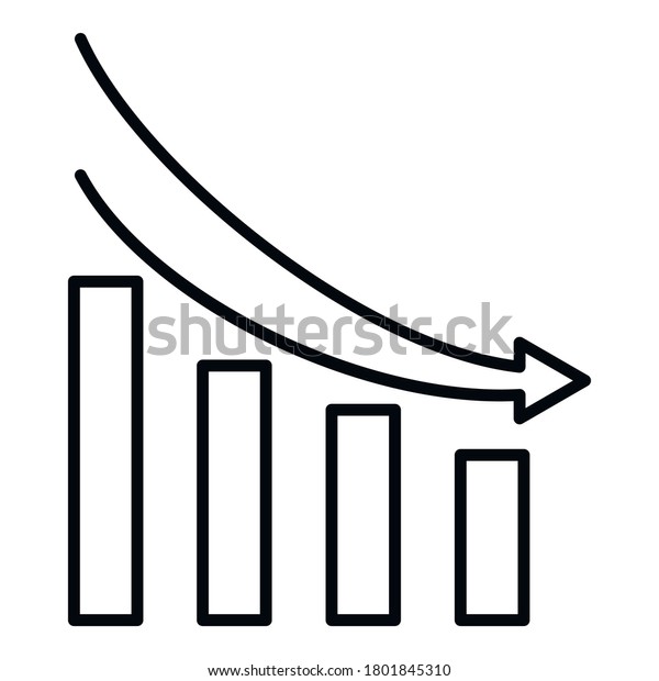 Regression bank icon.\
Outline regression bank vector icon for web design isolated on\
white background