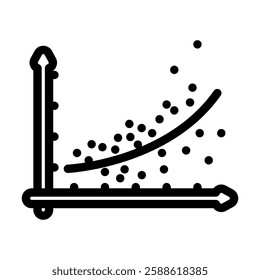 regression graph machine learning line icon vector. regression graph machine learning sign. isolated contour symbol black illustration