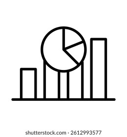 Regression Model Vector Line Icon Design