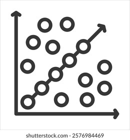 Regression Outline Icon Vector Illustration