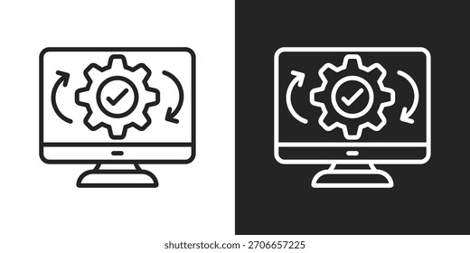 Icono De Prueba De Regresión En Estilo De Línea En Blanco Y Negro