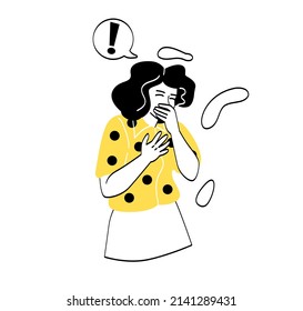 Regret Embarrassed People Young Woman Cries Stock Vector (Royalty Free ...