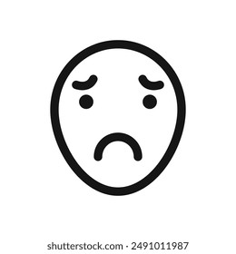 Regret expression icon Black line art vector logo
