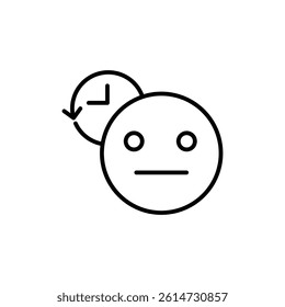 Regret expression icon black and white vector sign