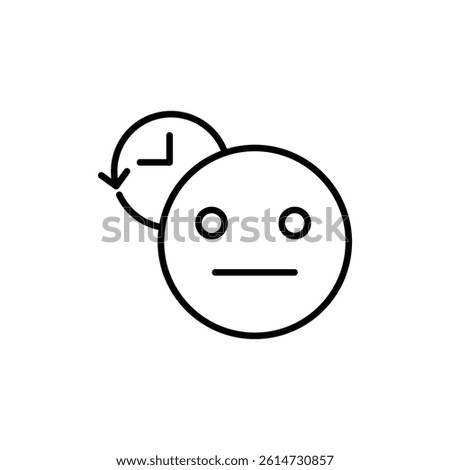 Regret expression icon black and white vector sign