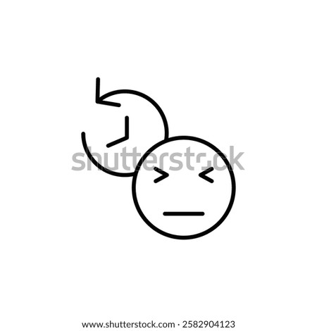 Regret expression icon Flat fill set collection