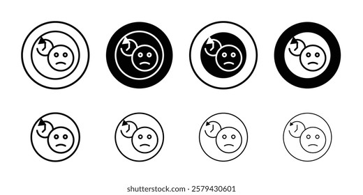 Regret expression icon Outline thin set pack series