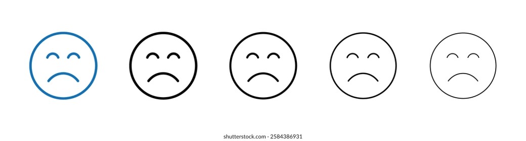 Regret expression icon Outline vector logo for web ui