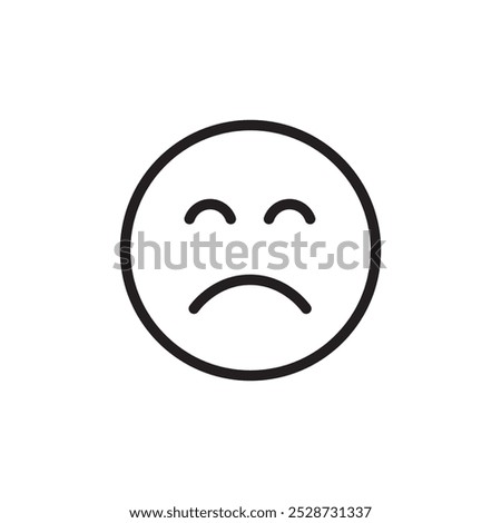 Regret expression icon Outline vector for web ui