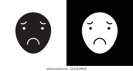 Regret expression icon Thin line flat illustration