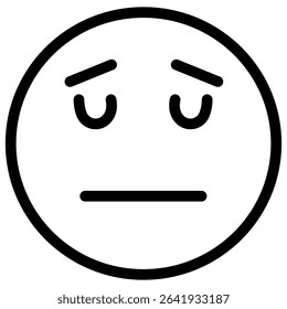 Regret expression icon Thin line vector design