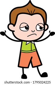 Descontento Escolar Caricatura Vector de dibujos animados Ilustración de diseño