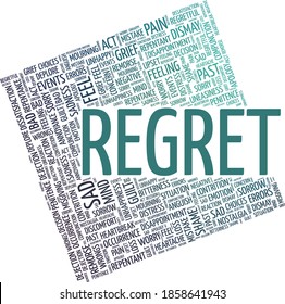 Regret vector illustration word cloud isolated on a white background.