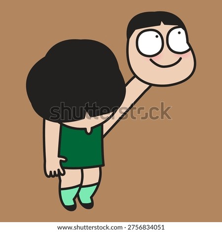 Regret Woman Moving Forward Concept Cartoon Character illlustration