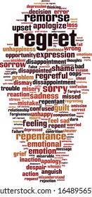 Regret Word Cloud Concept. Collage Made Of Words About Regret. Vector Illustration 