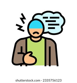 regretful thoughts sad mood color icon vector. regretful thoughts sad mood sign. isolated symbol illustration