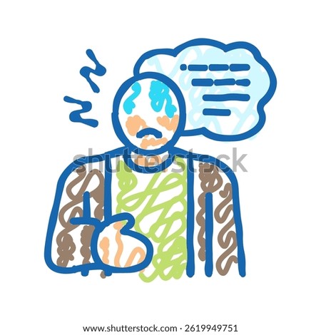 regretful thoughts sad mood doodle icon sketch vector. regretful thoughts sad mood sign. isolated symbol illustration