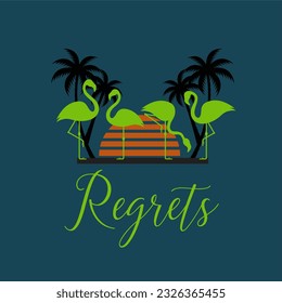 Regrets typography slogan for t shirt printing, tee graphic design. 