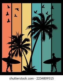 regtangel and surf t-shirt desing