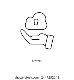 icono de línea de concepto regtech. Ilustración de elemento simple. diseño de símbolo de esquema de concepto regtech.