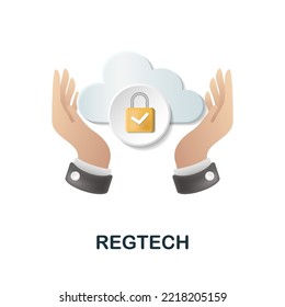 Regtech icon. 3d illustration from fintech collection. Creative Regtech 3d icon for web design, templates, infographics and more