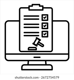 Ilustração do vetor de ícone de contorno de Regtech