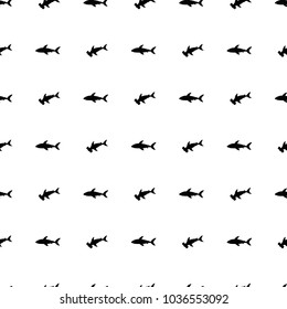 Regular black and white seamless pattern with shark silhouette. Vector illustration.
