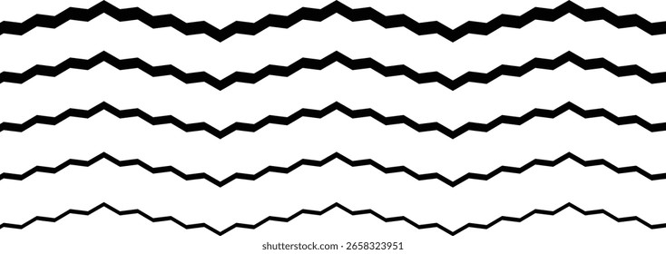 Regular black and white zigzag chevron pattern, seamless zig zag line texture abstract geometry background	