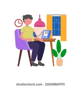 Regular Blood Pressure Check Vector Illustration