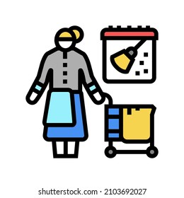 regular cleaning color icon vector. regular cleaning sign. isolated symbol illustration