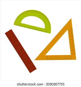 regular colored rulers of different shapes for lessons