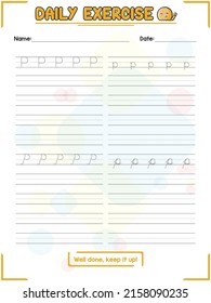 Regular and Cursive alphabet Tracing Practice and Handwriting Exercise for Primary school Kids