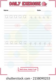 Regular and Cursive alphabet Tracing Practice and Handwriting Exercise for Primary school Kids