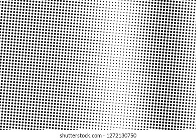 Regular dotted texture. Black and white dotted halftone vector background. COntrast dotted gradient. Vintage effect overlay. Ink dot pattern. Monochrome halftone texture. Industrial perforated surface