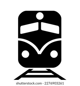 Regular electrified or diesel passenger train vector isolated flat icon sign design.