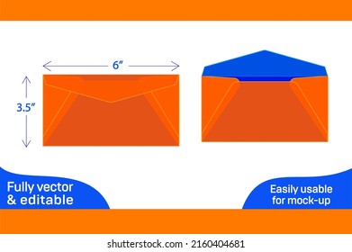  Regular Envelope 3.5x6 inch dieline template