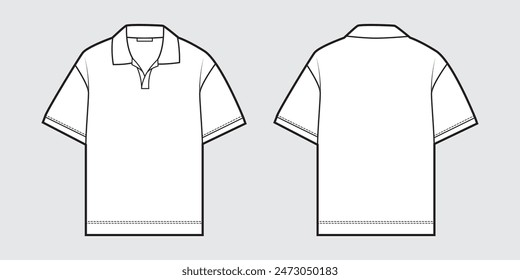 Regular fit collared polo shirt with front opening. Short sleeves.