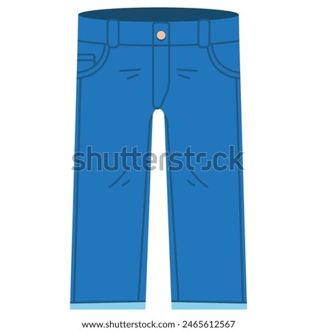 Regular fit jeans vector cartoon illustration isolated on a white background.