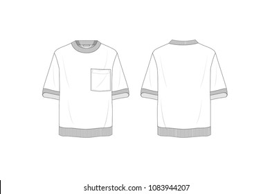 regular fit men top template vector illustration