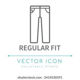 Regular Fit Pants Clothes Fit Fashion Vector  Line Icon