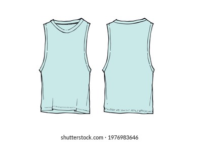 Regular fit Sleeve length hand drawn t shirt template.