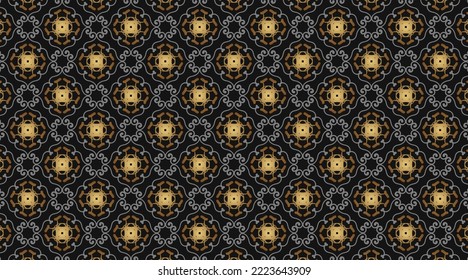 regular floral batik pattern, vector design