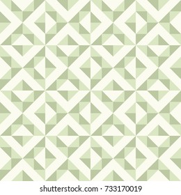 Regular geometric pattern inspired by traditional patchwork duvet quilting. Only 3 colors - easy to recolor. Seamless vector background. Pastel retro colors.