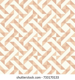 Regular geometric pattern inspired by traditional patchwork duvet quilting. Only 3 colors - easy to recolor. Seamless vector background. Pastel retro colors.