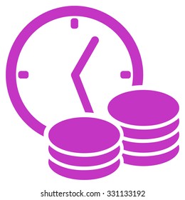 Regular Income vector icon. Style is flat violet symbol, rounded angles, white background.