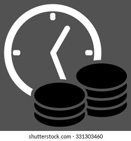Regular Income vector icon. Style is flat bicolor black and white symbol, rounded angles, gray background.