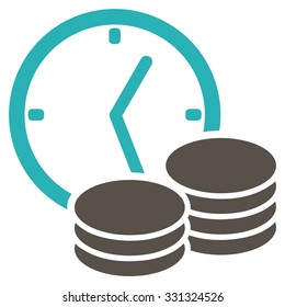 Regular Income vector icon. Style is flat bicolor grey and cyan symbol, rounded angles, white background.