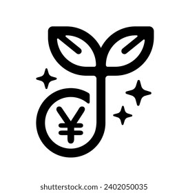 Regular investment (long term investment,) vector icon illustration ( Japanese Yen )