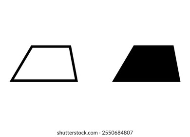 Polígonos regulares e irregulares em matemática. Ilustração vetorial isolada sobre fundo branco.